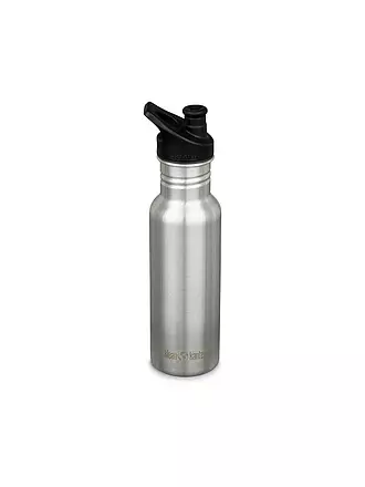 KLEAN KANTEEN | Botella de agua de acero inoxidable Classic 532ml Sport Cap Black | silber